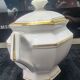 Vintage sugar bowl genuine Limoges porcelain white with gold L&F.