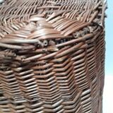 Wicker storage laundry basket and lid
