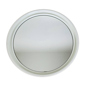 Space age mirror with white frame from the 1970s.