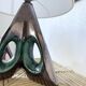 Pair of ceramic lamps in free-form triangle shape