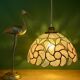 Suspension antique lampshade in pink mother-of-pearl