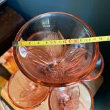 Pink glass ice cream cups
