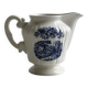 Porcelain sauce boat with blue pastoral pattern