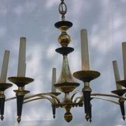 Lustre Empire en bronze et laiton doré