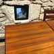 Table vintage scandinave en teck avec deux rallonges