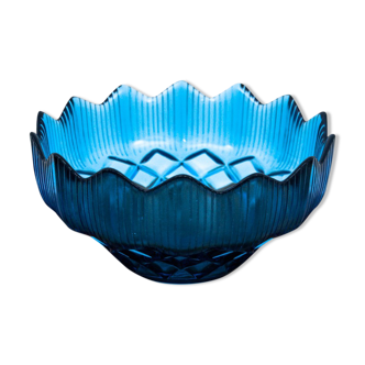 Blue glass bowl, Poland, 1970s