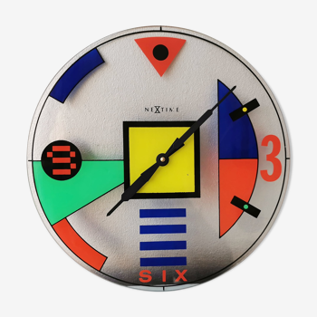 Horloge murale Nextime en verre vintage, années 90