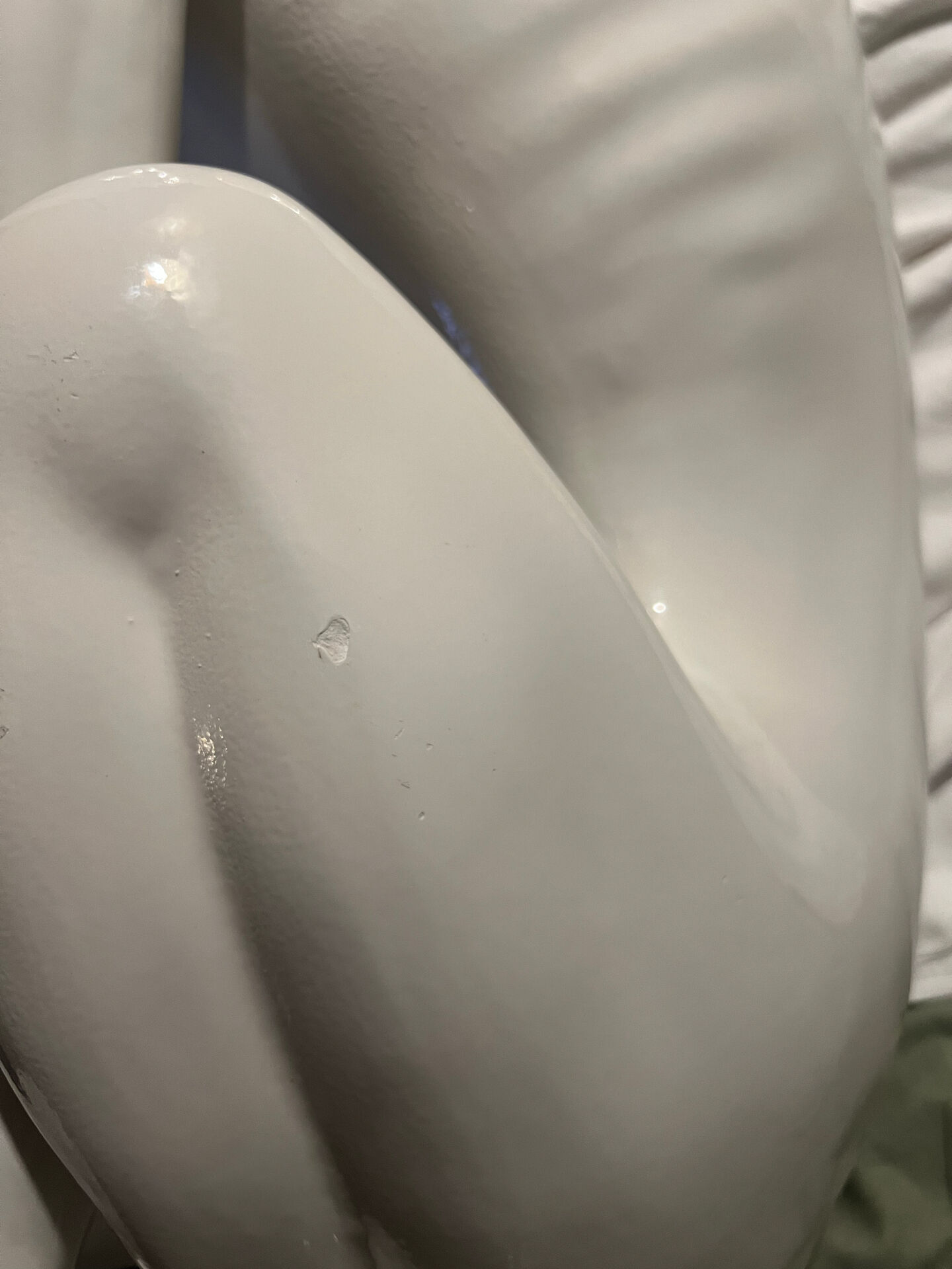 Large white glazed ceramic greyhound – signed – 92 cm