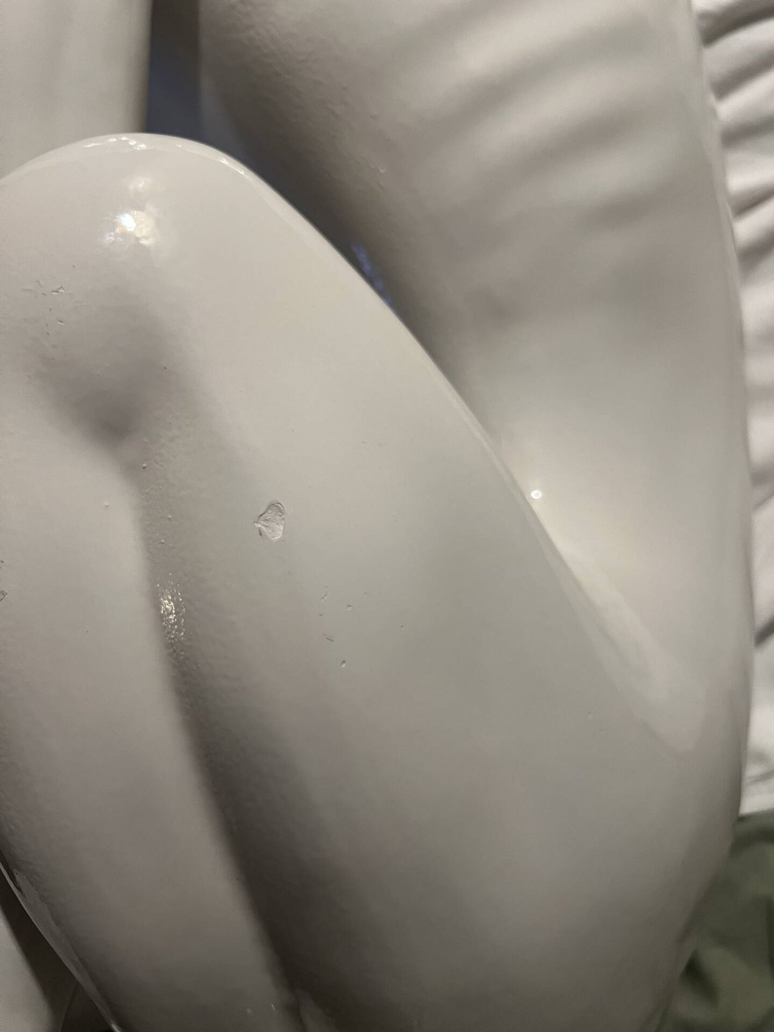 Large white glazed ceramic greyhound – signed – 92 cm