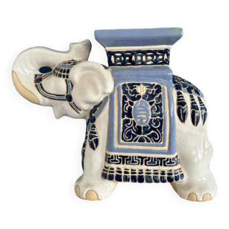 Ceramic elephant plant holder stool