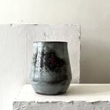 Ceramic vase from Grés du Loir, glazed and signed, Chantal & Thierry Robert 1970.