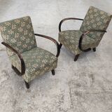 Paire de fauteuils H410 Type C vert Jindrich Halabala 1930
