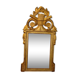 Louis XVI mirror (eighteenth century) in gilded stucco wood H 80 cm