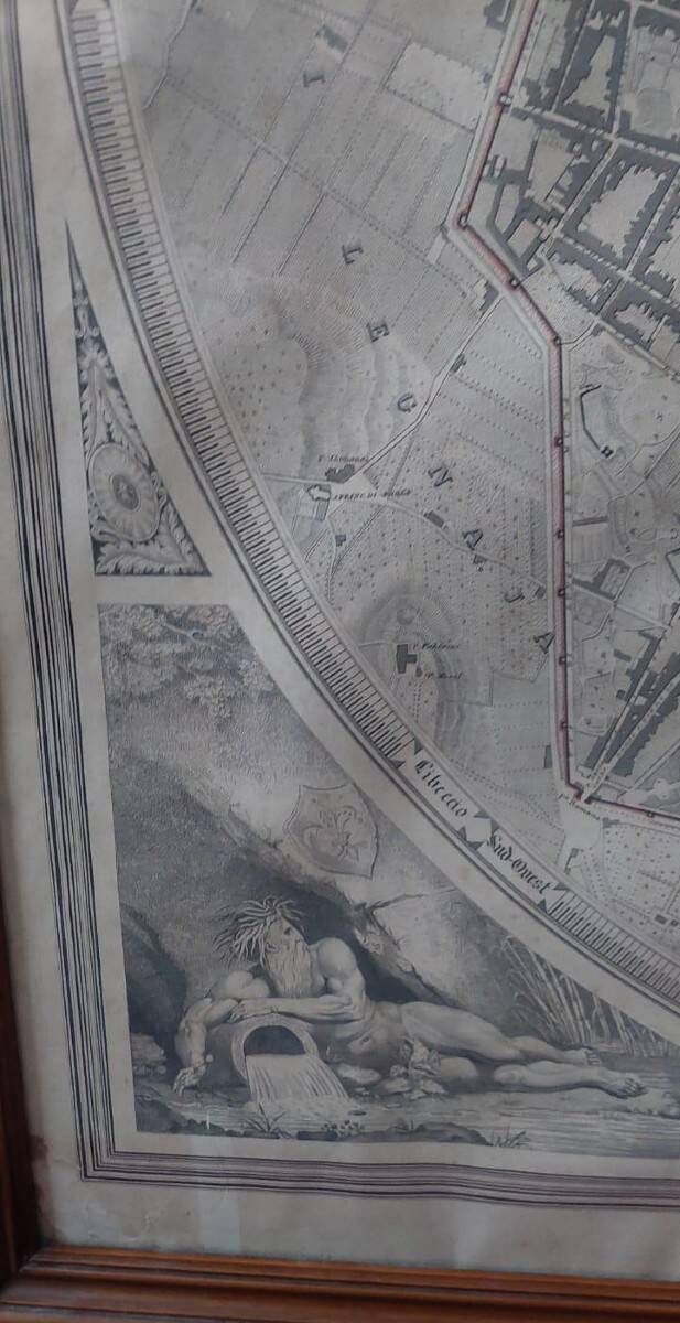 Large geometric map of the city of Florence, 1843