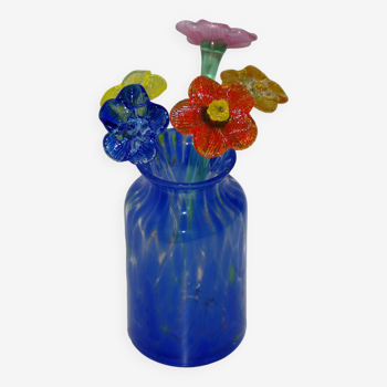 Blown glass flower bouquet