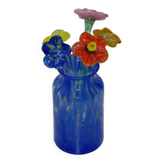 Bouquet de fleurs en verre soufflé