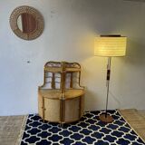 Two Vintage rattan corner notches/shelves