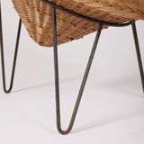 Rattan basket armchair, 1970s