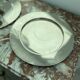 Pair of vintage, underplates, silver metal