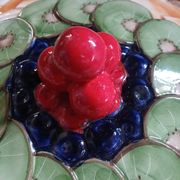 Antique pie dish in slipware