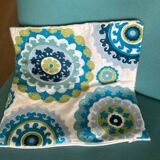 Pair of Sia cushion covers, in green and blue cotton