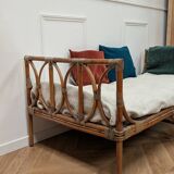 Vintage rattan bed from the 50s and 60s
