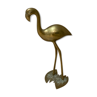 Brass pink flamingo