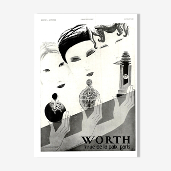 Vintage poster 30s Worth perfume