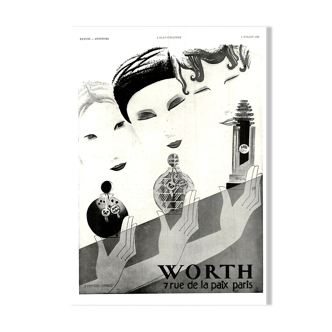 Vintage poster 30s Worth perfume