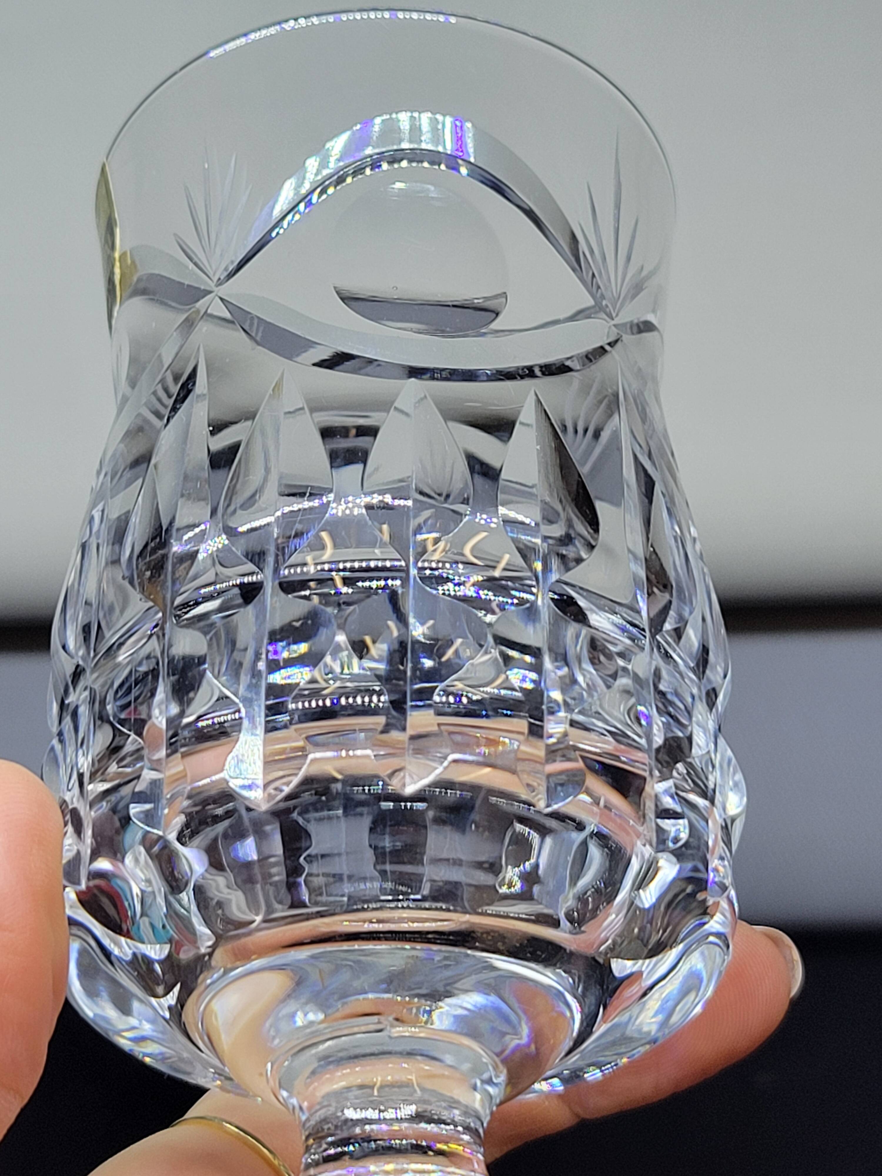 6 thick cut crystal wine glasses ff crystal hand