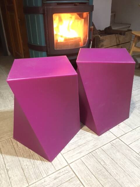 Pair of vintage kubik stools by marco maran contemporary italian design