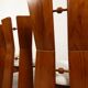 70's brutalist dining chairs in oak with bouclé fabric