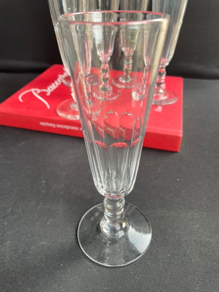 6 champagne flutes baccarat service clermont - xixth
