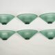 Set of six De Majo sconces in thick green murano glass. Italy 1980s