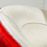 Guglielmo Veronesi Silver & Red Velvet Italian Lounge Chair for ISA Bergamo