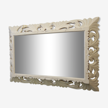 Beveled mirror frame in painted wood 66x95cm