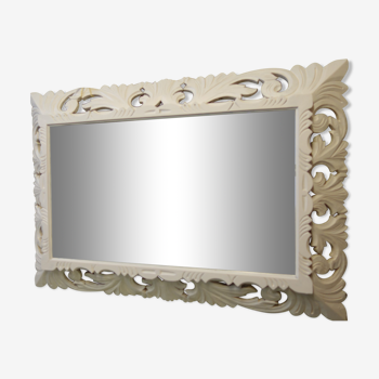 Miroir biseauté cadre en bois peint 66x95cm