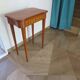 Console Louis XVI-Table d'appoint-Marqueterie-pieds sabots-années 80-Tiroir