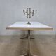 Vintage Dutch design chrome dining set leather chairs 'Minimalism'