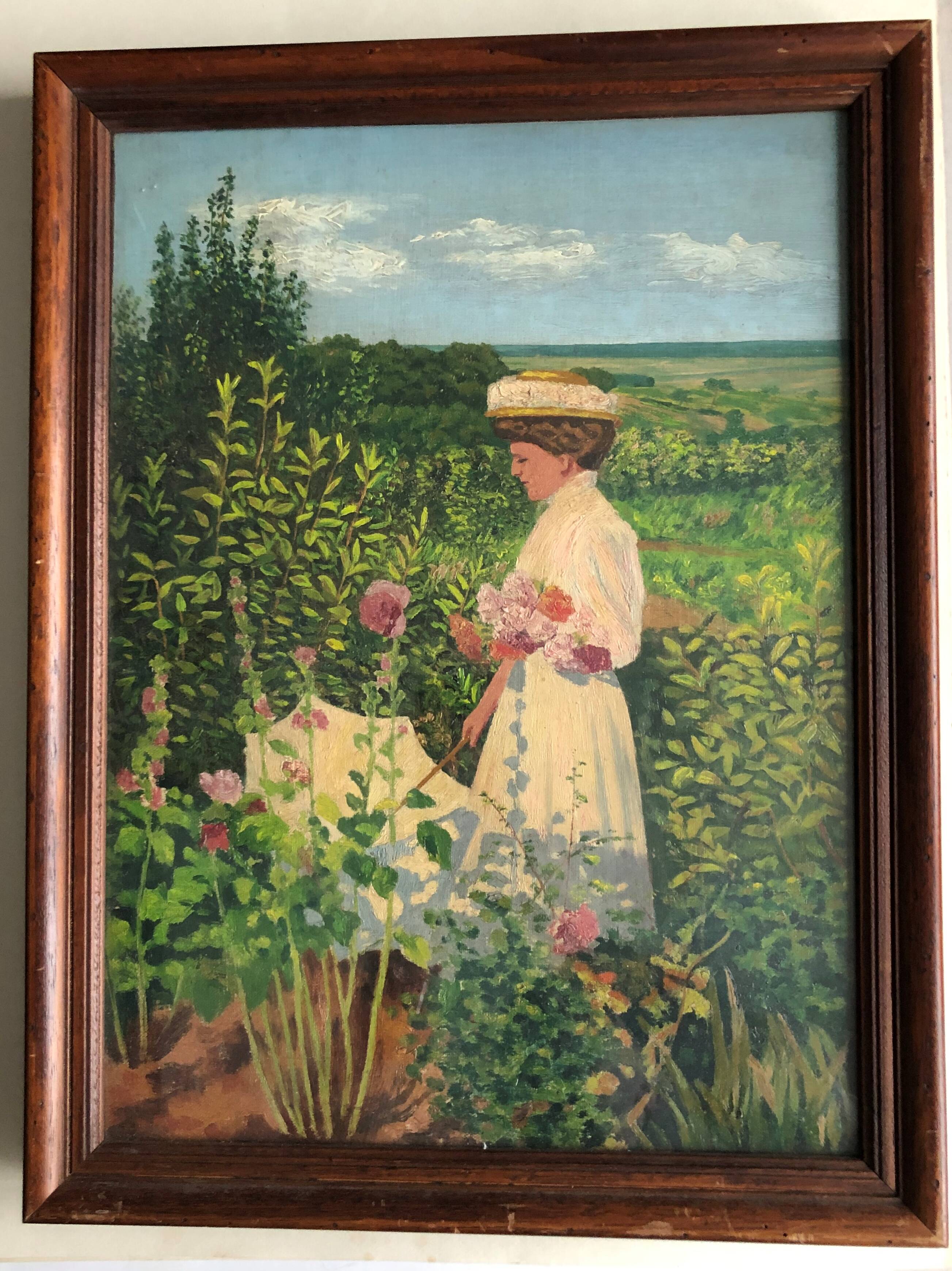 Painting: Oil on canvas - The Lady with the Umbrella
