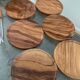 Vintage wooden coaster set