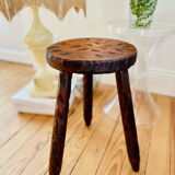 Dark wood tripod stool