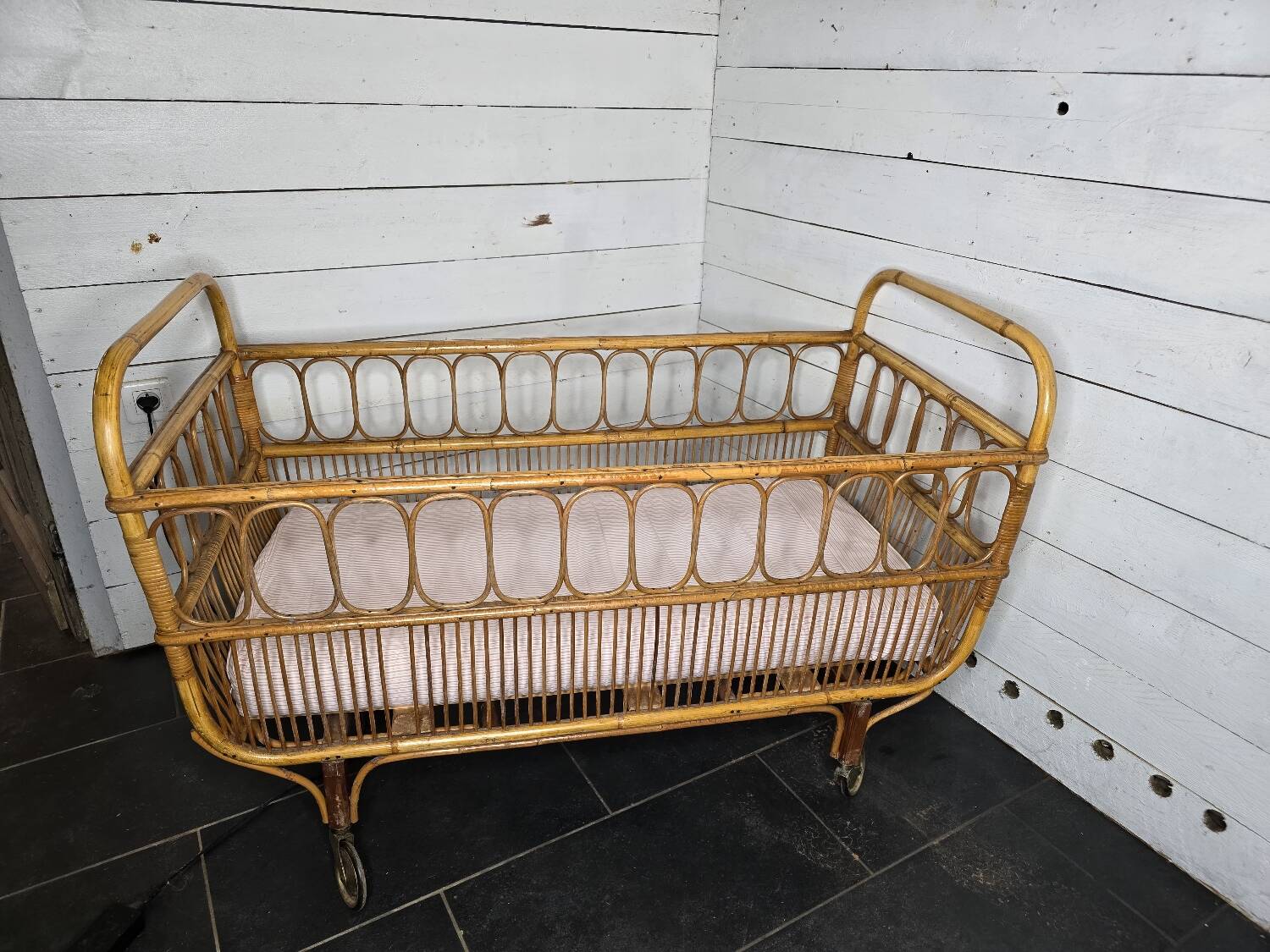 Vintage Rattan Children's Bed