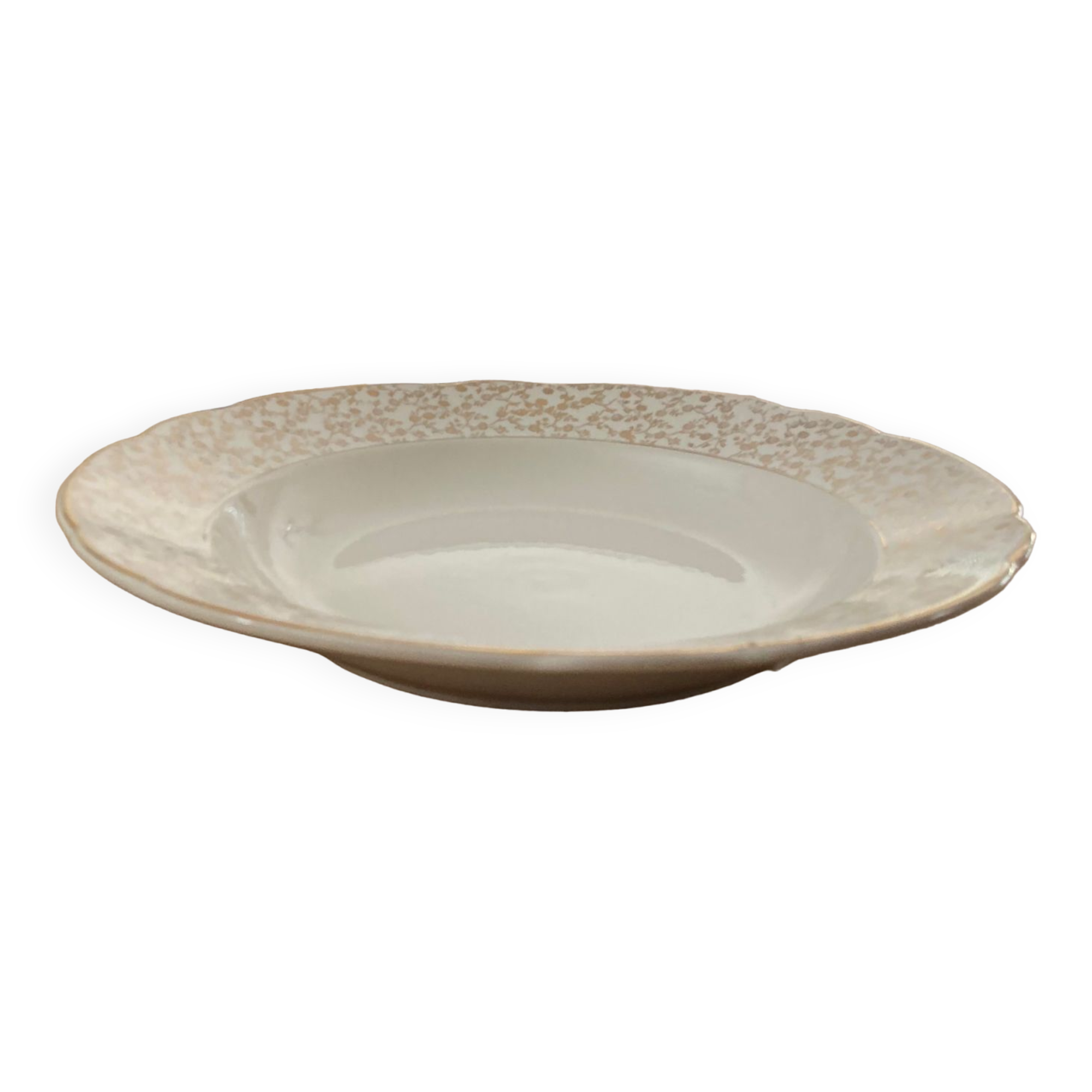 Villeroy and Boch round hollow dish "small golden flowers" 1950s