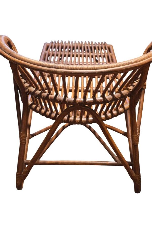 chaise longue vintage en rotin 1970 Viggo Boesen