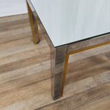 Table basse de Renato Zevi avec plateau en miroir, années 70
