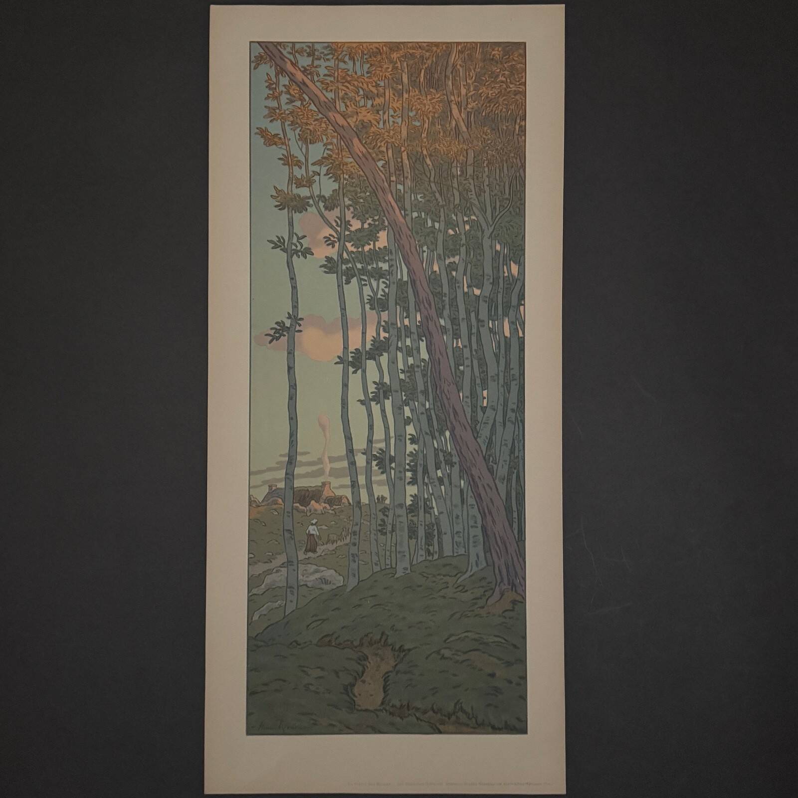 Lithographie par Henri Rivière La Féérie des Heures - Les Derniers Rayons