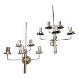 Pair of Hans-Agne Jakobsson chrome wall lights model V-169/5