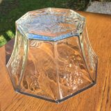 Octagonal vintage glass salad bowl