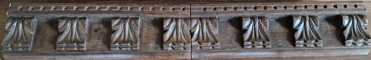 Pair of Woodwork Pediments Ornamentation 19th Century